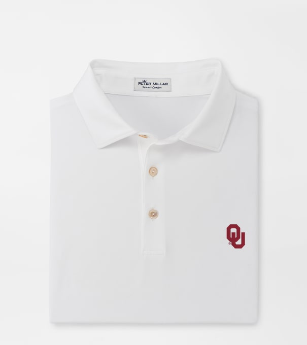 Oklahoma Solid Performance Jersey Polo in White