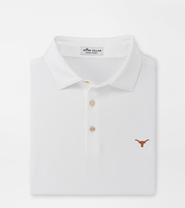 Texas Solid Performance Jersey Polo in White