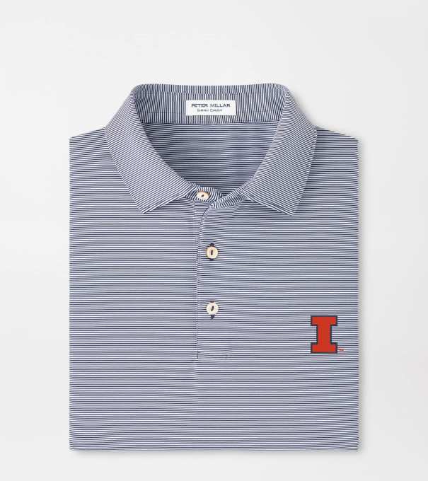 Illinois Jubilee Performance Jersey Polo in Navy
