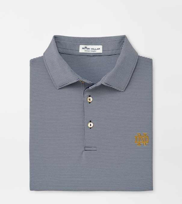 Notre Dame Jubilee Stripe Performance Polo in Navy