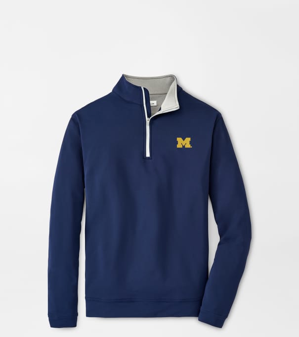 Michigan Perth Performance Quarter-Zip in Navy
