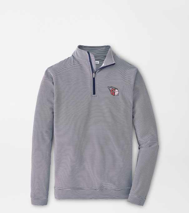 Cleveland Guardians Perth Sugar Stripe Performance Quarter-Zip in Navy/White