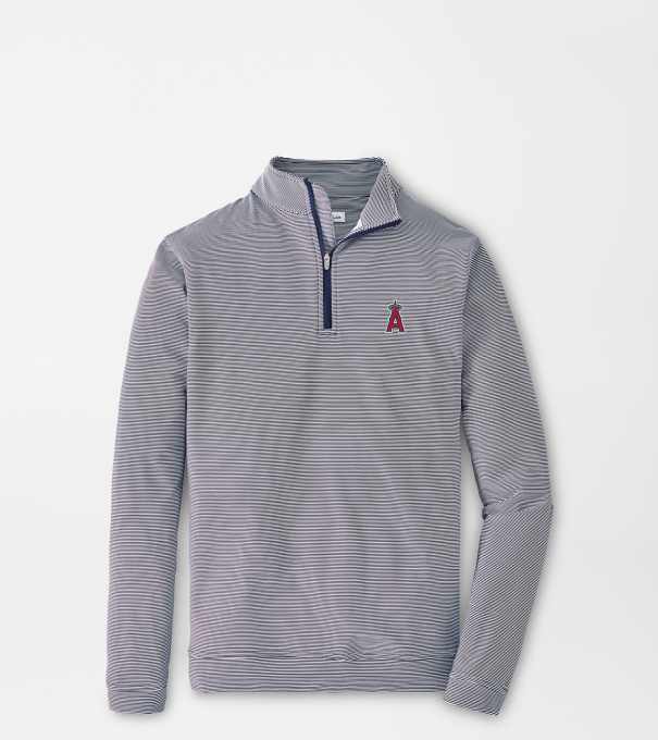 Los Angeles Angels Perth Sugar Stripe Performance Quarter-Zip in Navy/White
