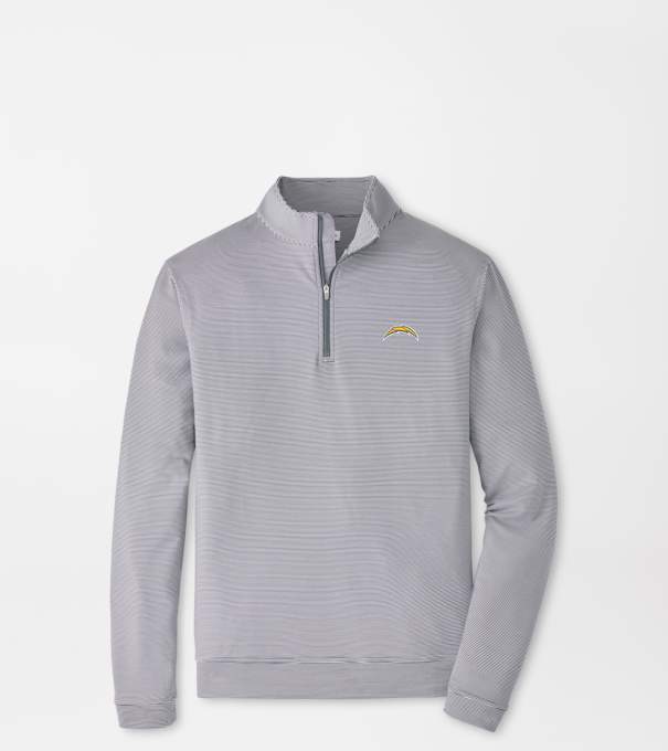 Los Angeles Chargers Perth Sugar Stripe Performance Quarter-Zip in Iron/White