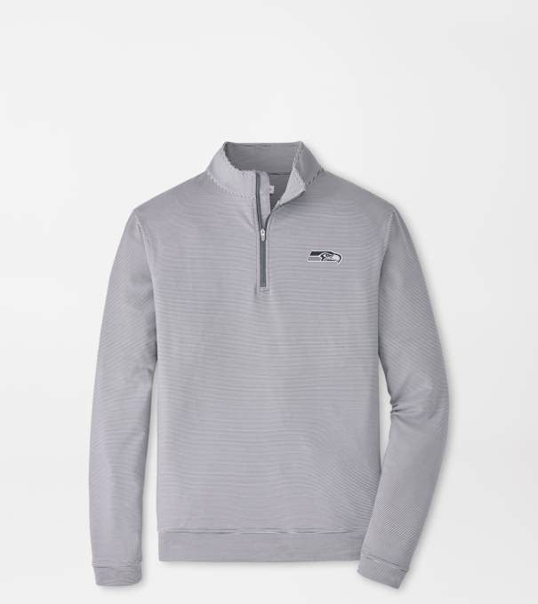 Seattle Seahawks Perth Sugar Stripe Performance Quarter-Zip in Iron/White