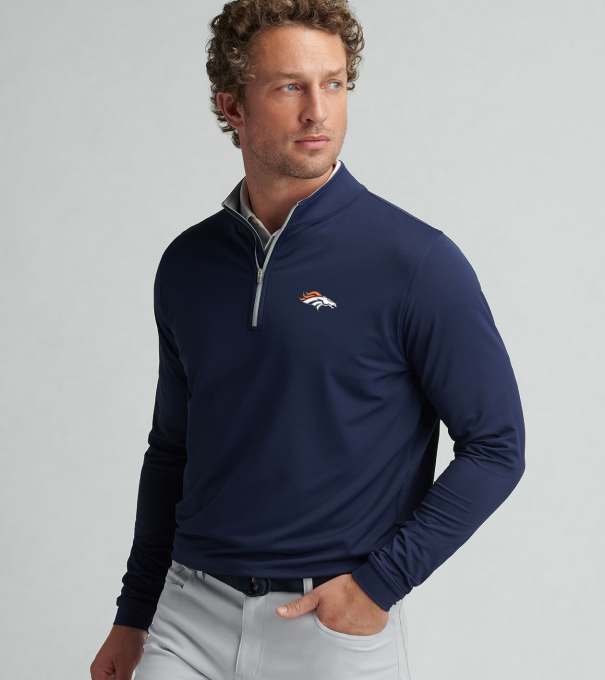 Denver Broncos Perth Performance Quarter-Zip in Navy
