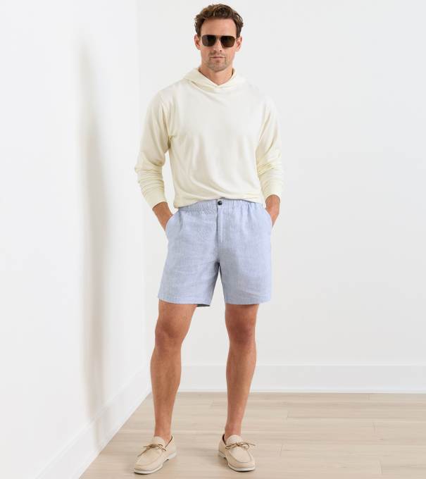Crown Weekend Stripe Short in Stream Blue