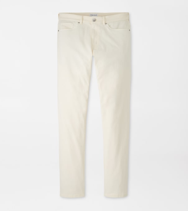 Signature Sateen Five-Pocket Pant in Ivory