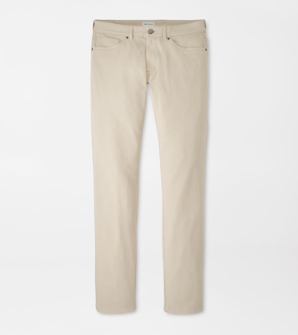 Crown Cotton Canvas Five-Pocket Trouser in TRUFFLE