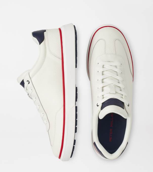 Drift Leather Hybrid Course Shoe in WHITE / RED