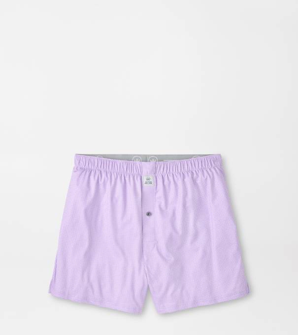 Gingham Performance Boxer Short in PURPLE IRIS