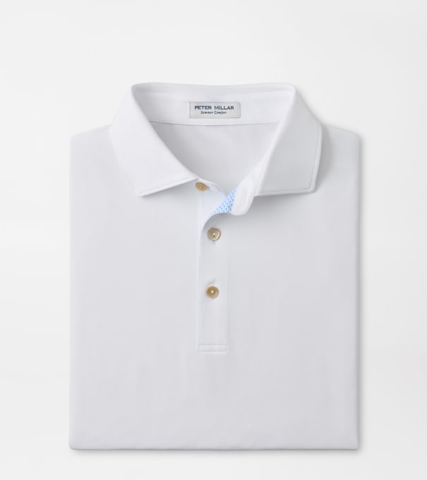 Solid Performance Jersey Polo in White