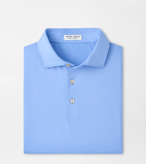 Solid Performance Jersey Polo in BLUEBIRD