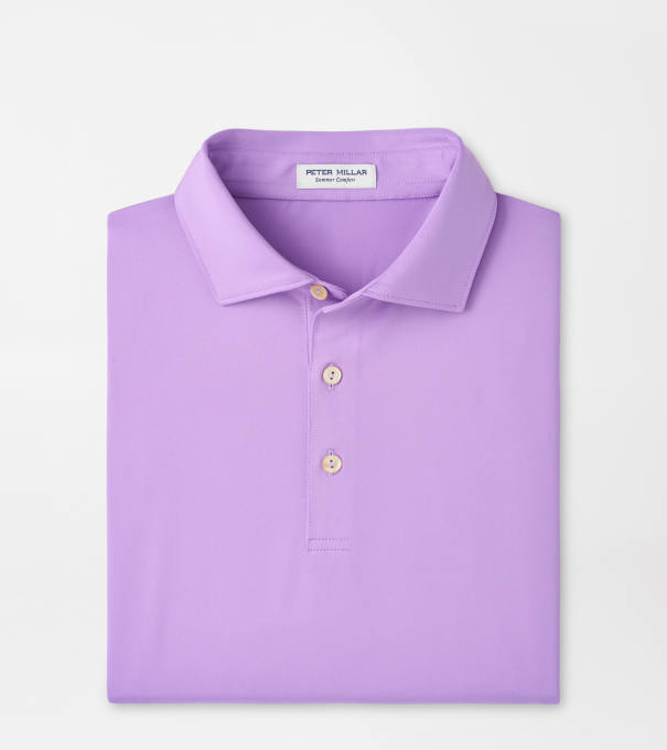 Solid Performance Jersey Polo in PURPLE IRIS