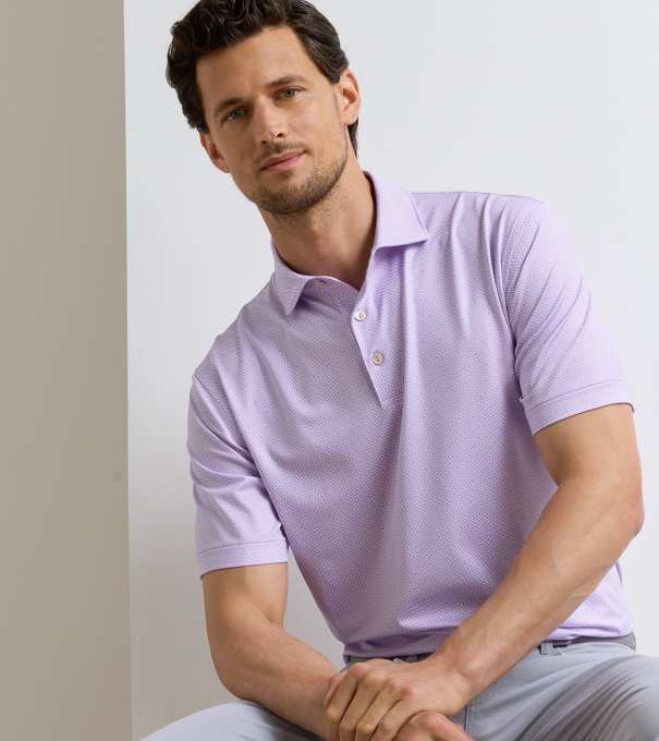 Ashgrove Performance Jersey Polo in PURPLE IRIS