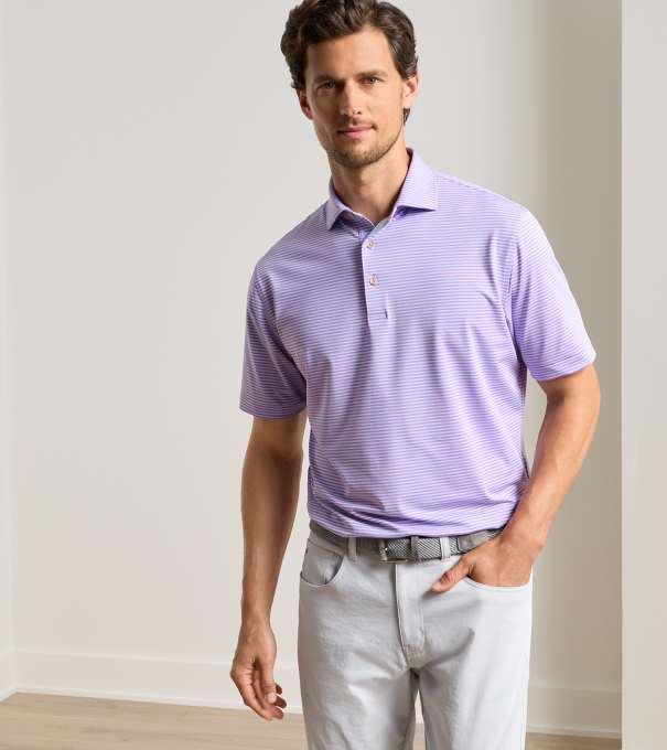 Hales Performance Jersey Polo in PURPLE IRIS