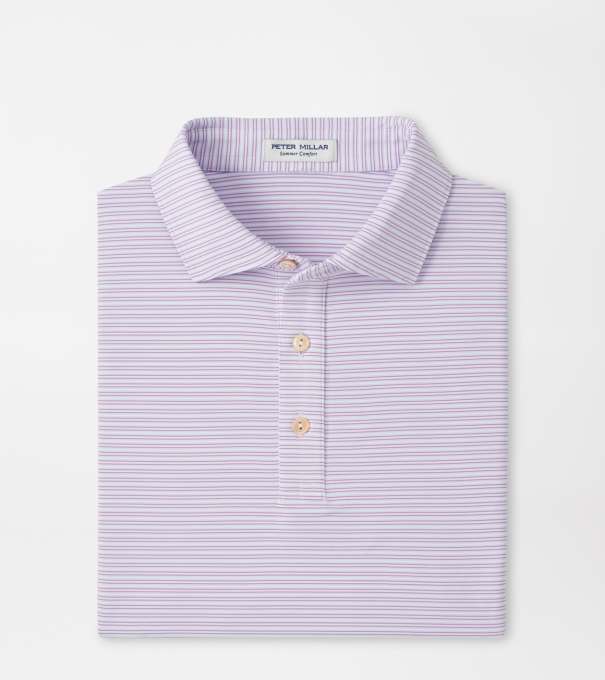 Harrington Performance Jersey Polo in White / Purple Iris