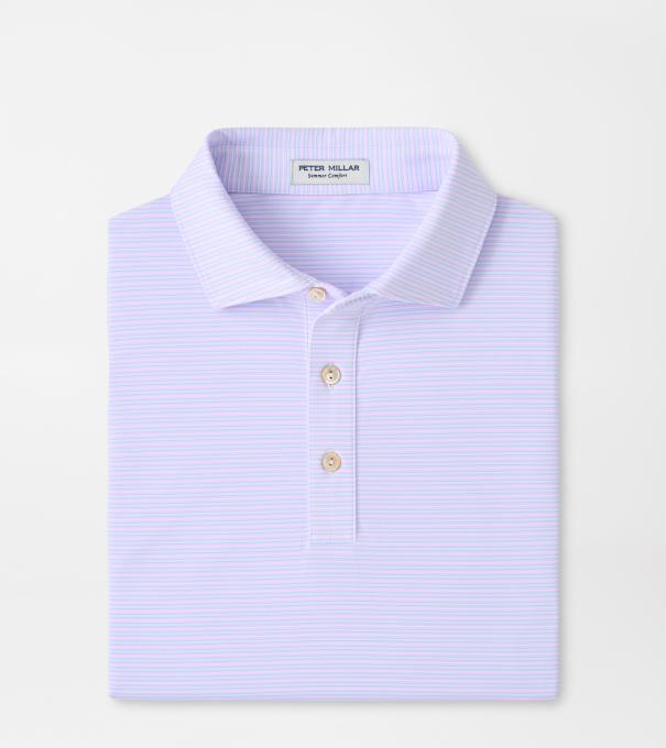 Harrington Performance Jersey Polo in White / Stream Blue