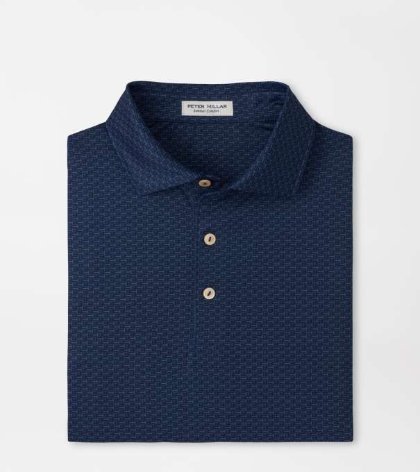 Bunker Bar Performance Jersey Polo in Navy