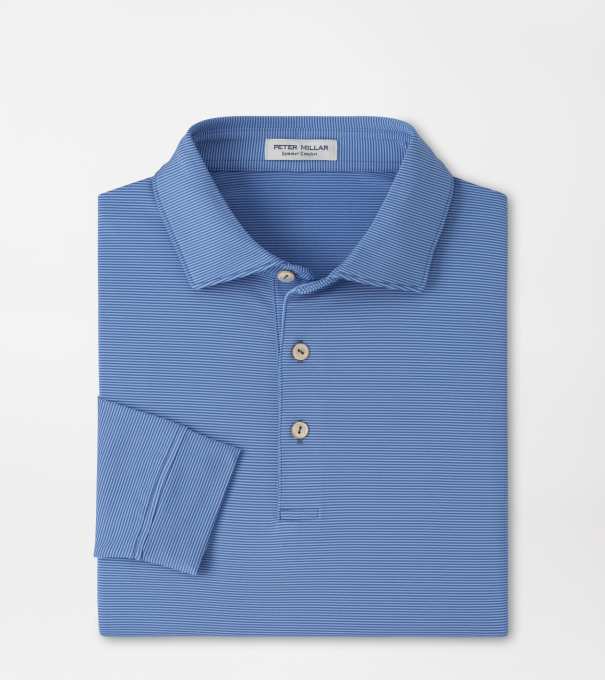 Jubilee Long-Sleeve Performance Jersey Polo in Windsor Blue / BlueBird