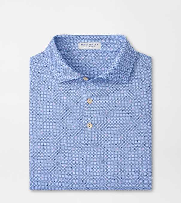 Barrier Performance Jersey Polo in Stream Blue
