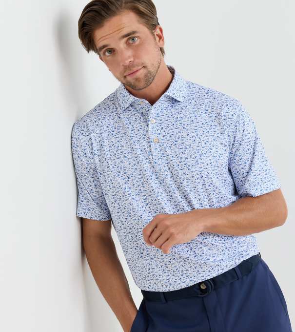 Coastline Performance Jersey Polo in White