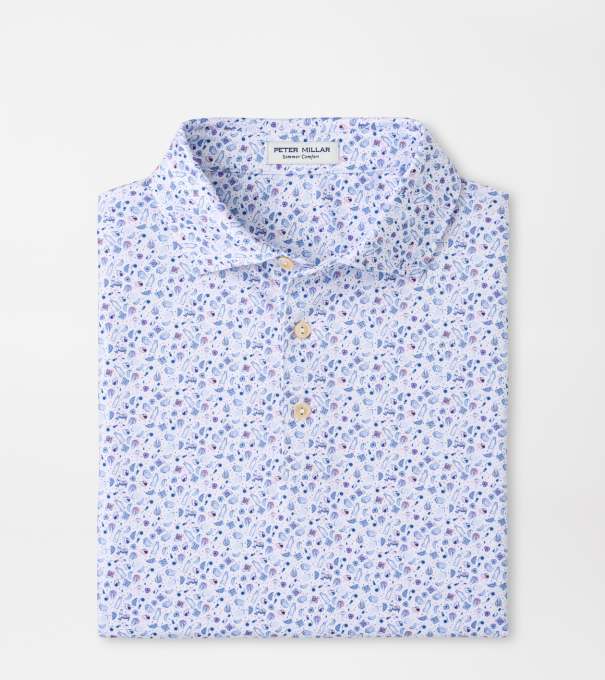 Oyster Roast Performance Jersey Polo in White