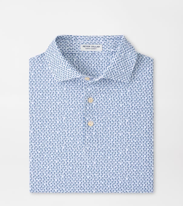 Casino Night Performance Jersey Polo in White