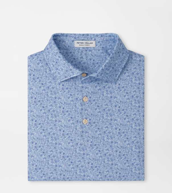 Parker Performance Jersey Polo in Stream Blue