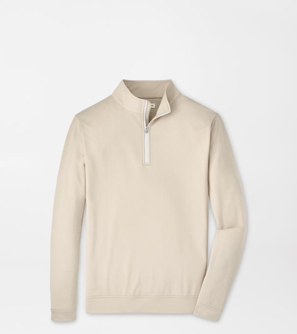 Perth M&eacute;lange Performance Quarter-Zip in BISCUIT