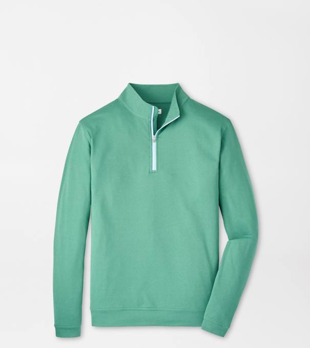Perth M&eacute;lange Performance Quarter-Zip in SNOW PEA