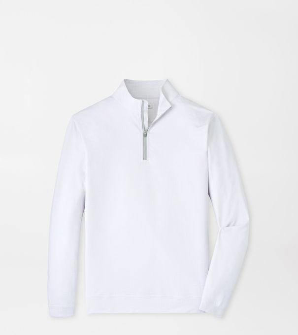Perth Basketweave Performance Quarter-Zip in White