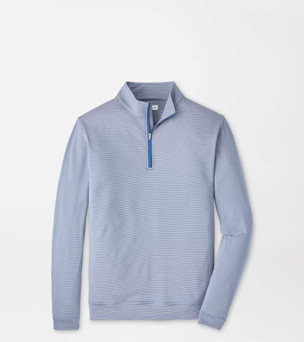 Perth Sugar Stripe Performance Quarter-Zip in Windsor Blue