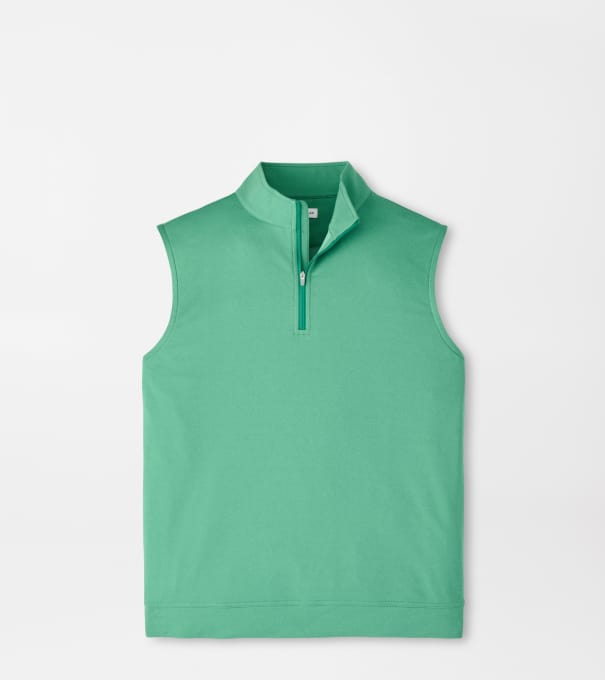 Galway M&eacute;lange Performance Quarter-Zip Vest in SNOW PEA