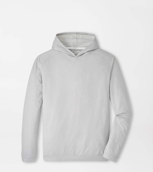 Pine Houndstooth Performance Hoodie in Gale Grey