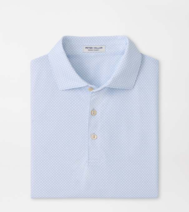 Grant Performance Mesh Polo in Stream Blue