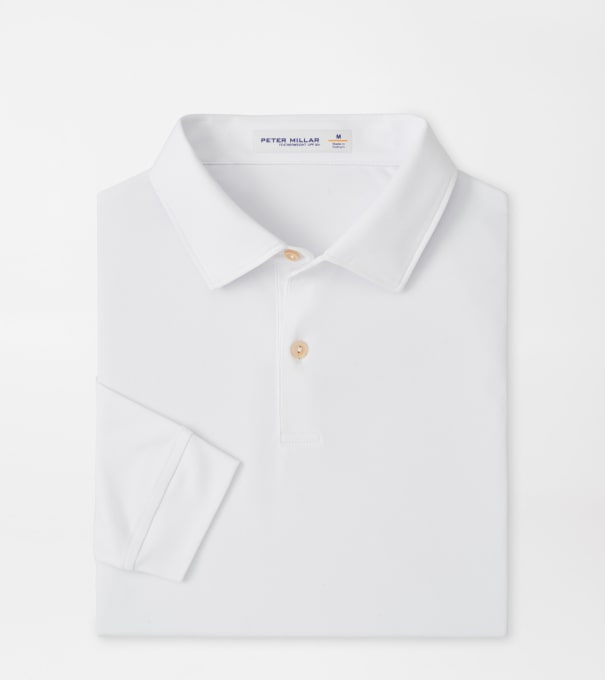Featherweight Long-Sleeve Performance Polo in White