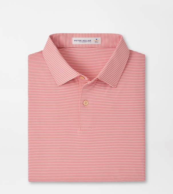 Featherweight Stripe Performance Polo in VENETIAN PINK