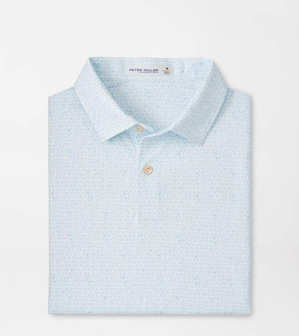 Featherweight Hoops Performance Polo in White