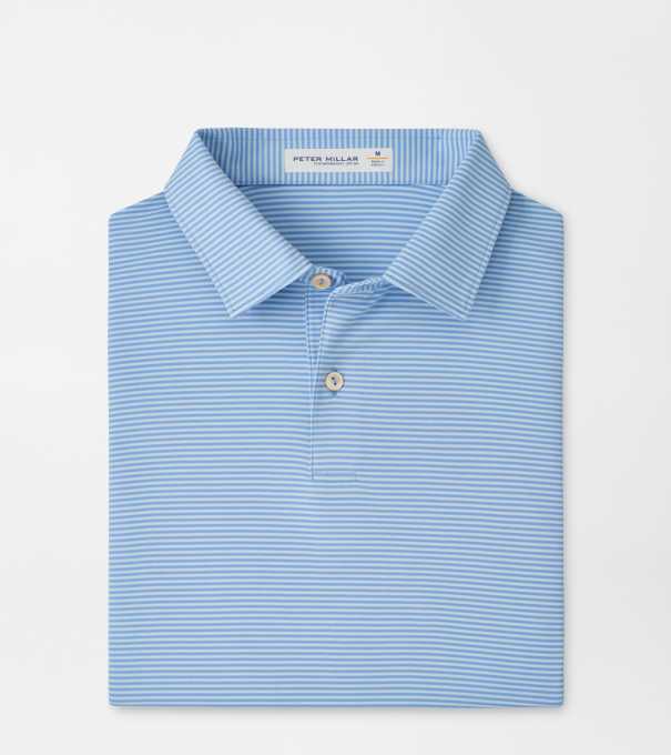 Featherweight Market Stripe Performance Polo in BLUEBIRD