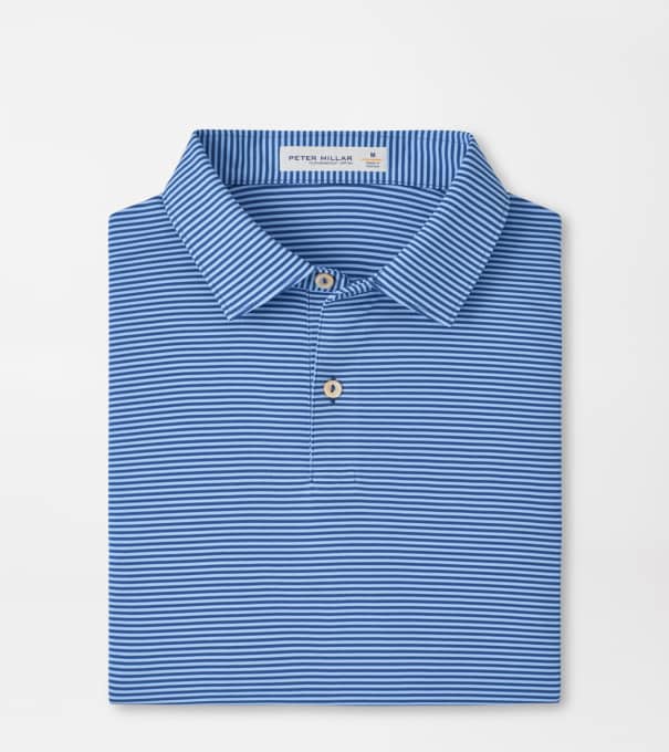 Featherweight Market Stripe Performance Polo in Windsor Blue