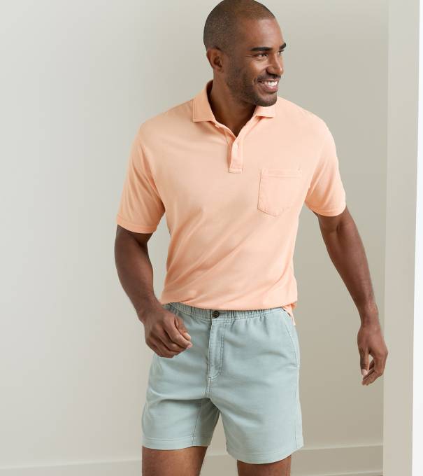 Everyday Piqu&eacute; Polo in COSMIC PEACH