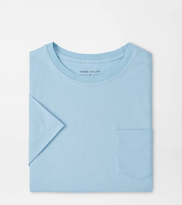 Crown Comfort Short-Sleeve Pocket Tee in Stream Blue