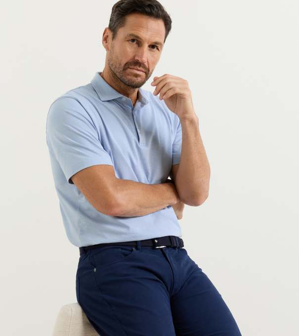 Ryles Crown Flex Cotton Polo in CLOUDY BLUE