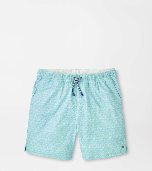 Tide Lines Swim Trunk in RAINFOREST