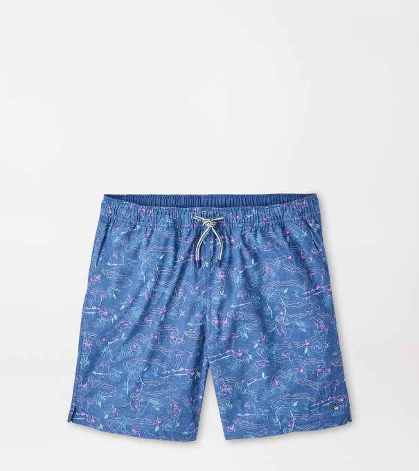 Rainforest Swim Trunk in Windsor Blue