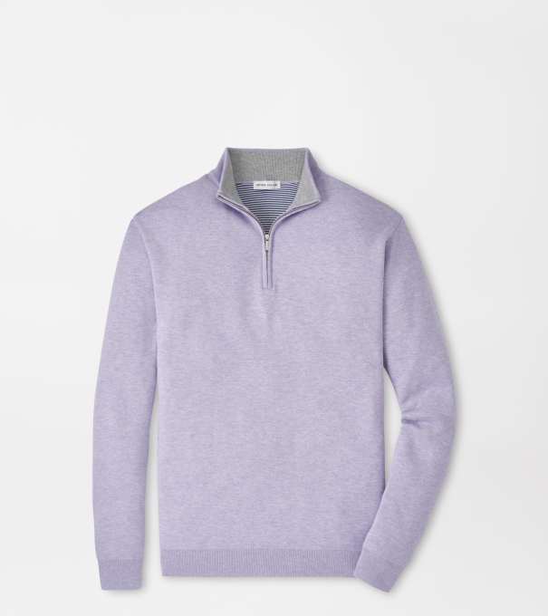 Coolspun Lite Cotton Quarter-Zip Sweater in LIGHT VIOLET