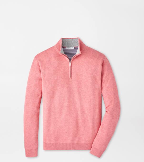 Coolspun Lite Cotton Quarter-Zip Sweater in VENETIAN PINK