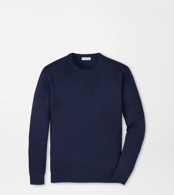 Coolspun Lite Textured Crewneck Sweater in Navy