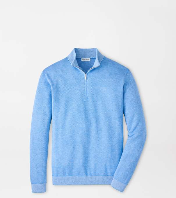 Coolspun Lite Birdseye Quarter Zip Sweater in BLUEBIRD
